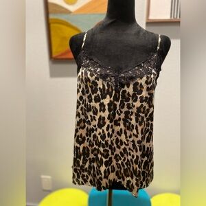 🍀3 FOR $15🍀 | Nordstrom BP | Leopard | Satin Cami | Black Lace | Medium EUC